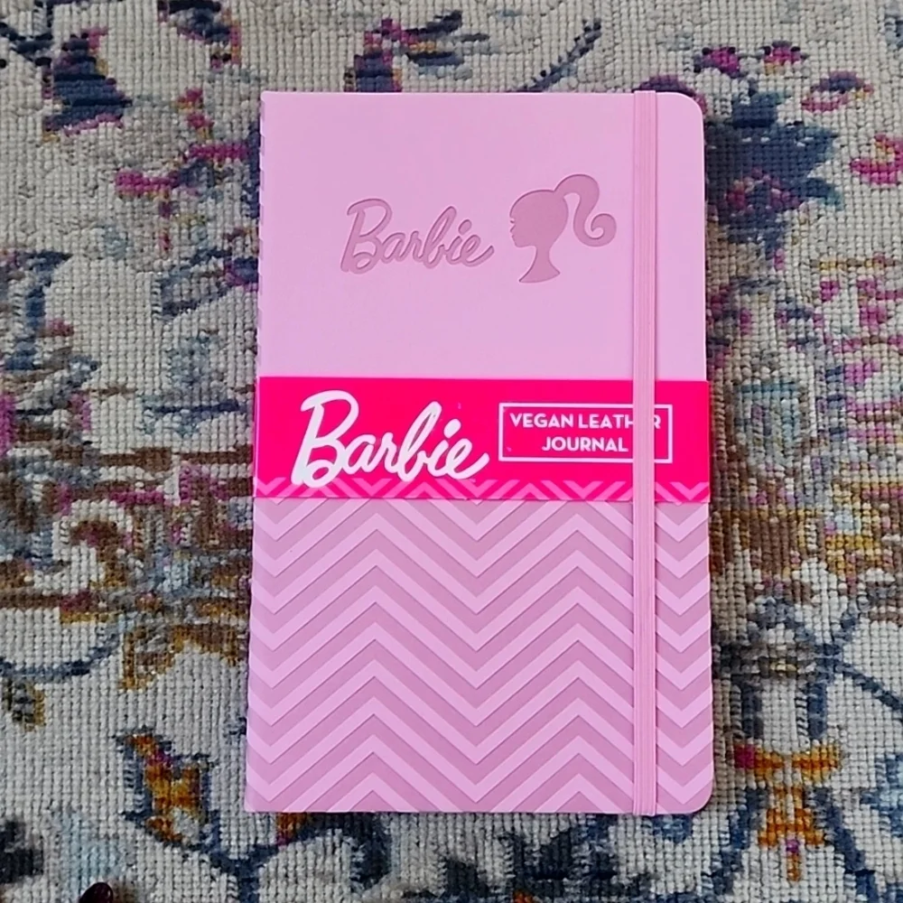 NWT, Barbie Pink Journal Diaries Notebook Drawing Pad Vegan Leather Secret Book